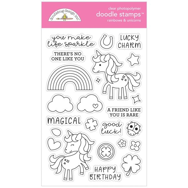 Lots O'Luck, Rainbows & Unicorns, Clearstamp - Doodlebug