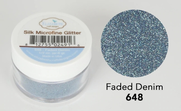 Silk Microfine Glitter, Faded Denim - Elizabeth Craft Designs