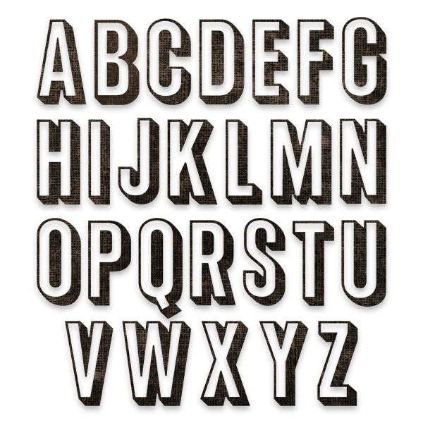 Alphanumeric Shadow Upper, Stanze - Sizzix