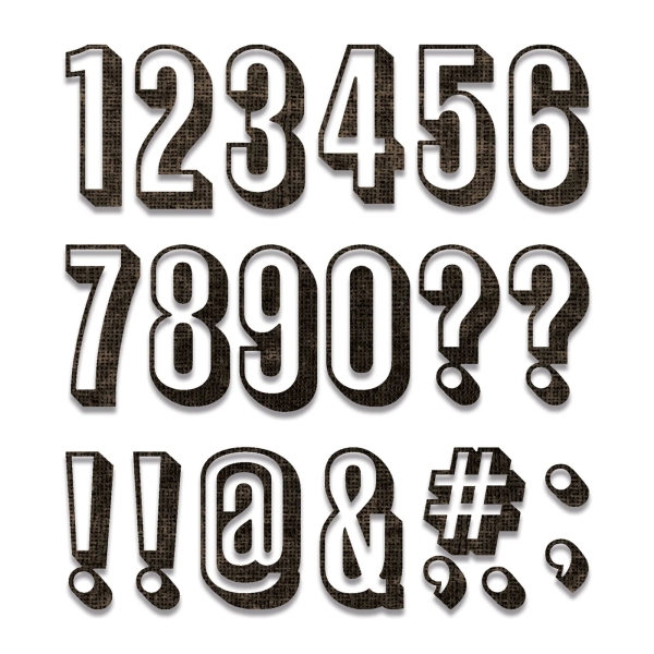 Alphanumeric Shadow Numbers, Stanze - Sizzix