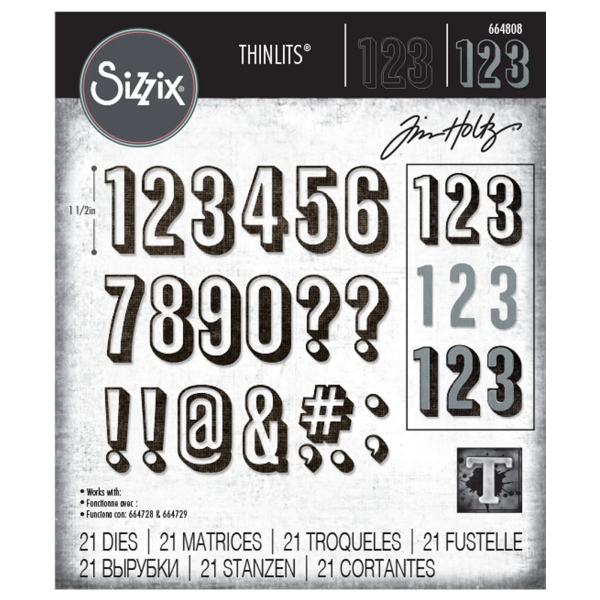 Alphanumeric Shadow Numbers, Stanze - Sizzix