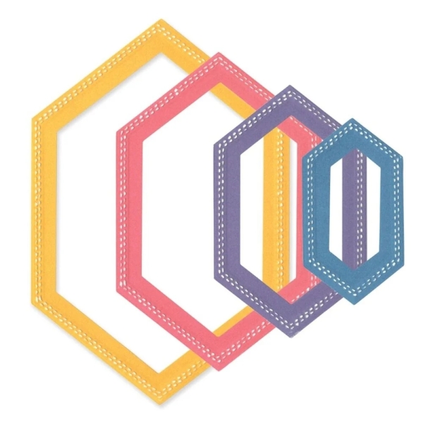 Belinda Stitched Hexagons Framelits, Stanze - Sizzix