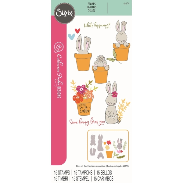 Bunny Bits & Blooms, Stempel - Sizzix