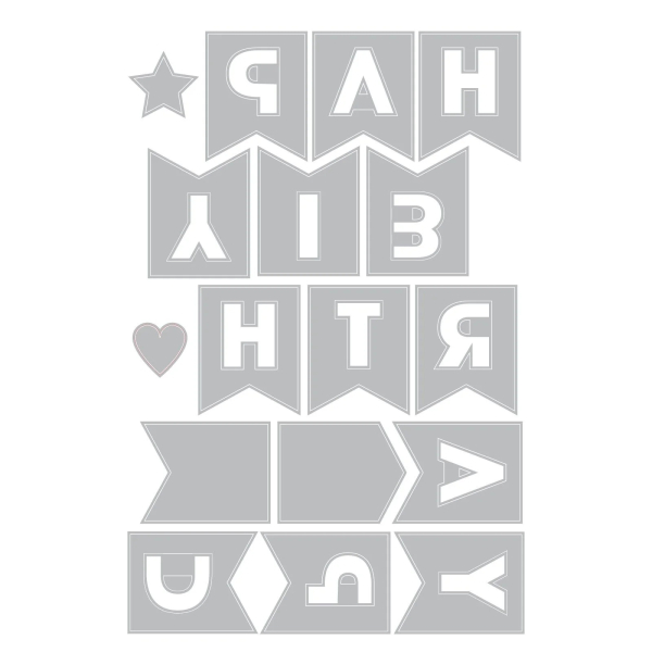 Birthday Bunting, Stanze - Sizzix