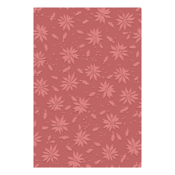 Vault Holly Poinsettia, 2D Prägeschablone A5 - Sizzix (Tim Holtz)