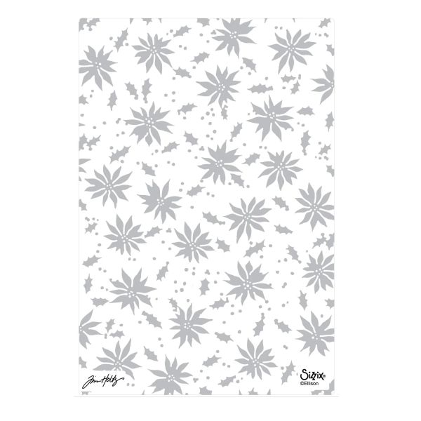 Vault Holly Poinsettia, 2D Prägeschablone A5 - Sizzix (Tim Holtz)