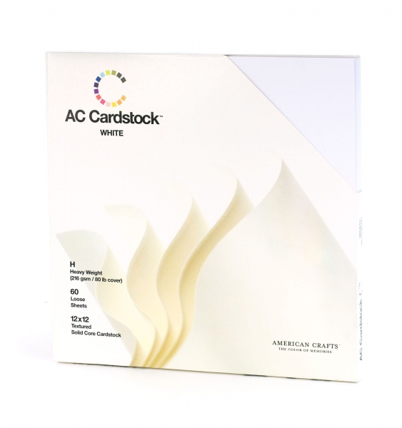 Cardstock Leinenstruktur 60 Blatt, Weiss - American Crafts