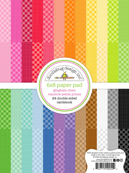 Gingham-Linen Rainbow Petite Prints 6x8 Paperpad - Doodlebug