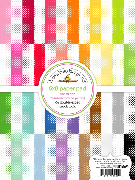 Swiss Dot Rainbow Petite Prints 6x8 Paperpad - Doodlebug