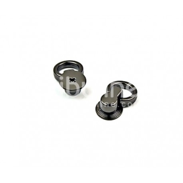 Nietengriff mit Ring - schraubbar, Schwarz