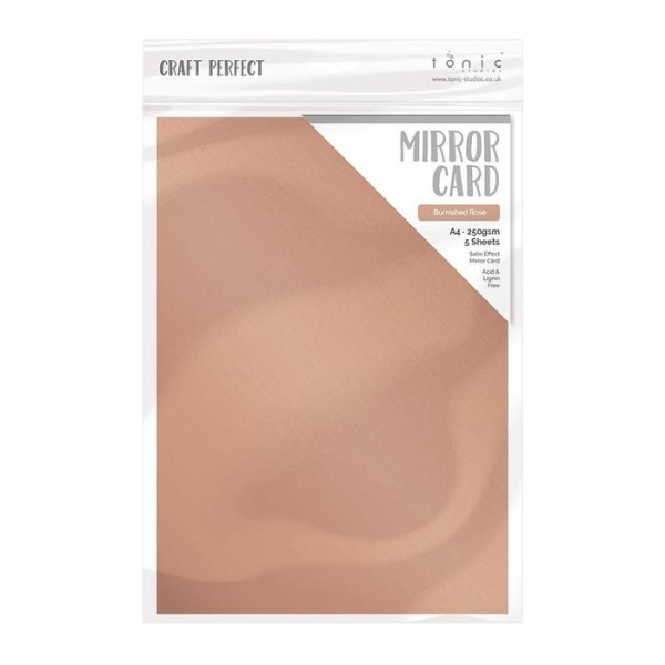 Satin Effect Mirror Card, Burnished Rose - Tonic Studios