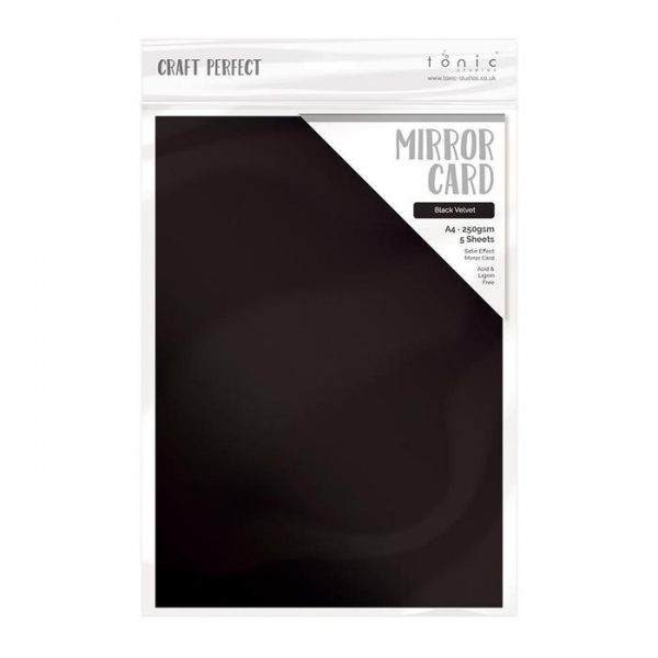 Satin Effect Mirror Card, Black Velvet - Tonic Studios