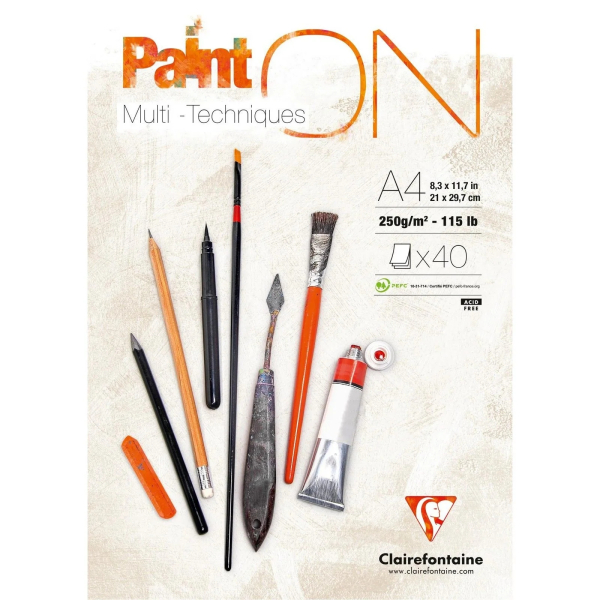 PaintON Mixed Media Papier 250g, A4 - Clairefontaine