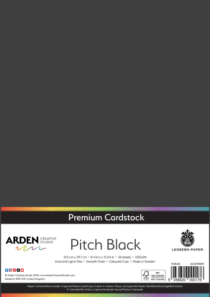 Premium Cardstock A4, Pitch Black - ARDEN Creative Studio