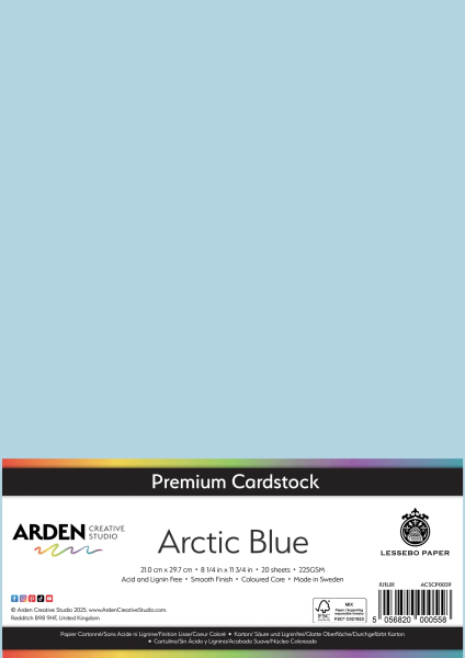 Premium Cardstock A4, Arctic Blue - ARDEN Creative Studio