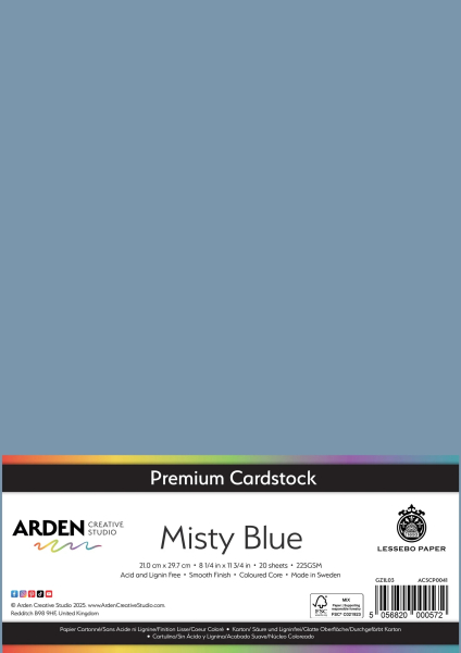 Premium Cardstock A4, Misty Blue - ARDEN Creative Studio