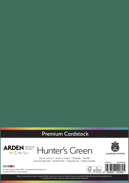 Premium Cardstock A4, Hunter's Green - ARDEN Creative Studio