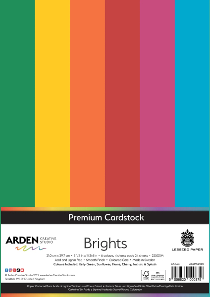 Premium Cardstock A4, Brights - ARDEN Creative Studio