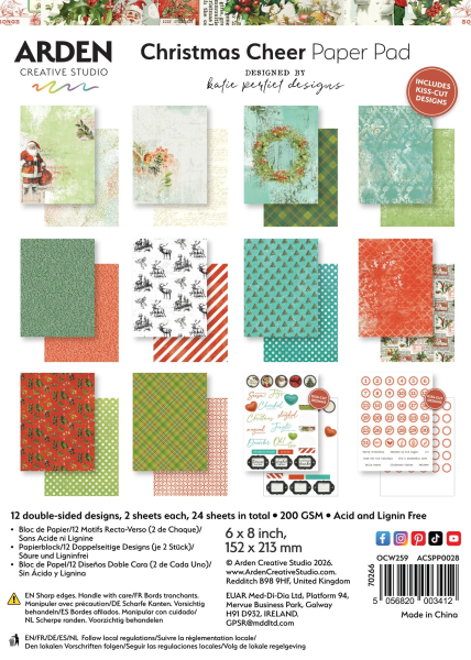Christmas Cheer, 6x8 Paper Pad - Arden Creative Studio