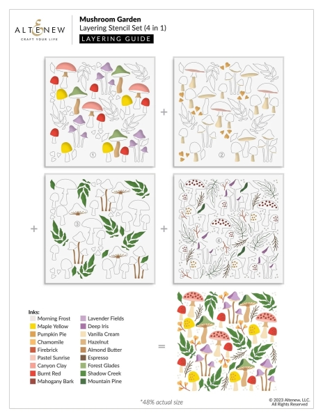 Mushroom Garden, Schablone - Altenew