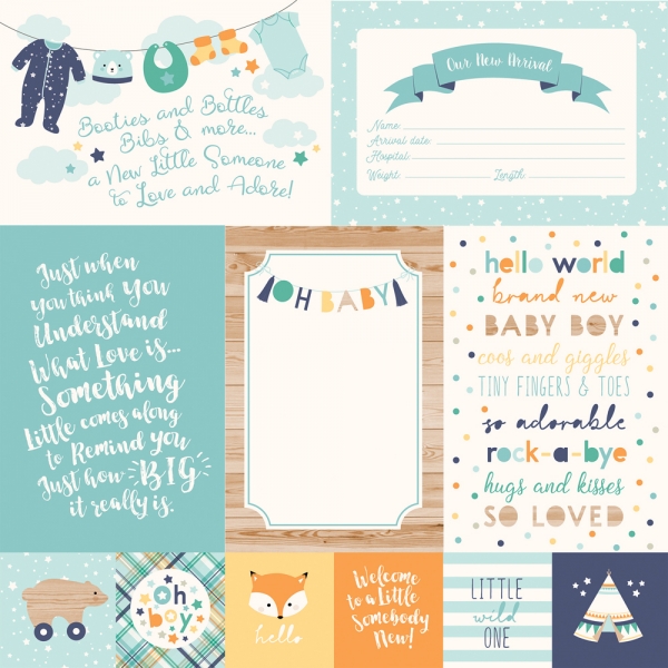 Hello Baby, Journaling Cards, Designpapier - Echo Park Paper