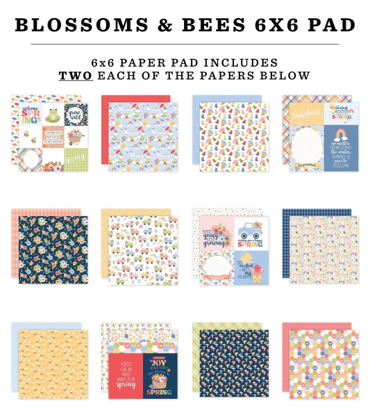 Blossoms and Bees 6x6 Paperpad - Echo Park