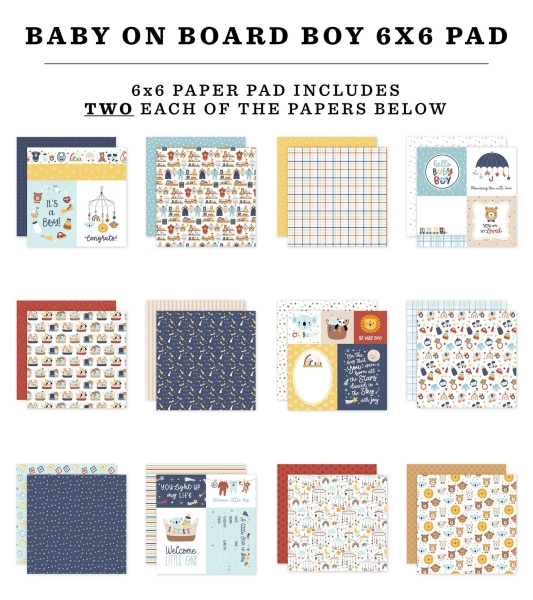 Baby On Board It's A Boy 6x6 Paperpad - Echo Park
