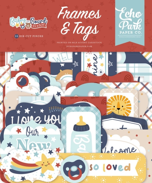 Baby On Board It's A Boy, Frames & Tags - Echo Park