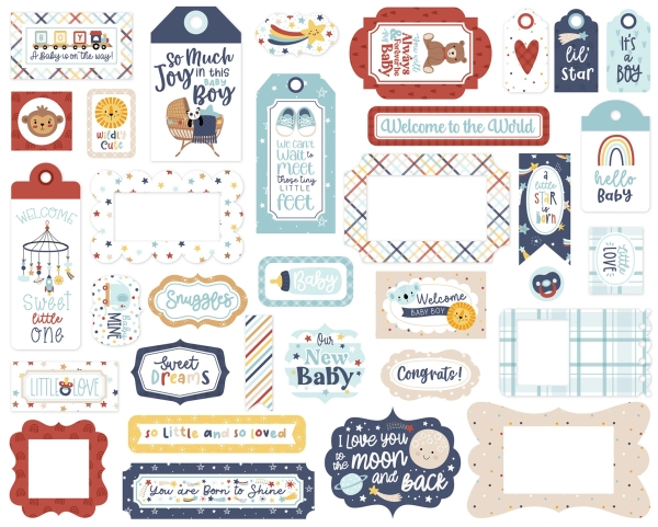 Baby On Board It's A Boy, Frames & Tags - Echo Park