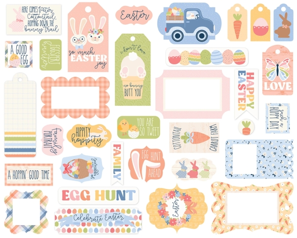 Bunnies and Baskets, Frames & Tags - Echo Park