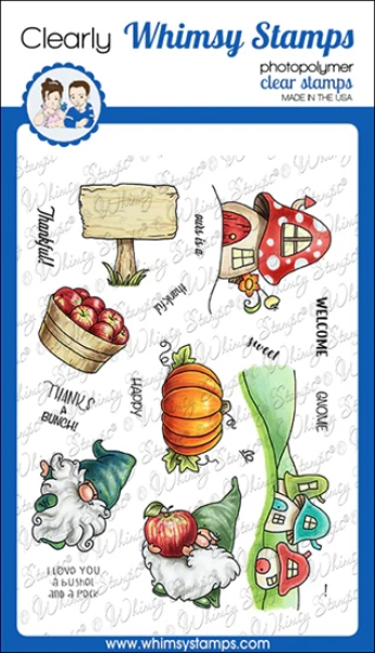 Gnome So Thankful, Clearstamps - Whimsy Stamps