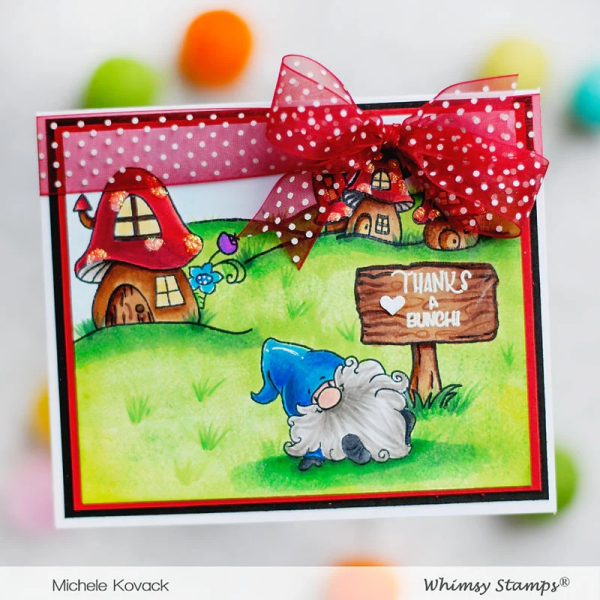 Gnome So Thankful, Clearstamps - Whimsy Stamps