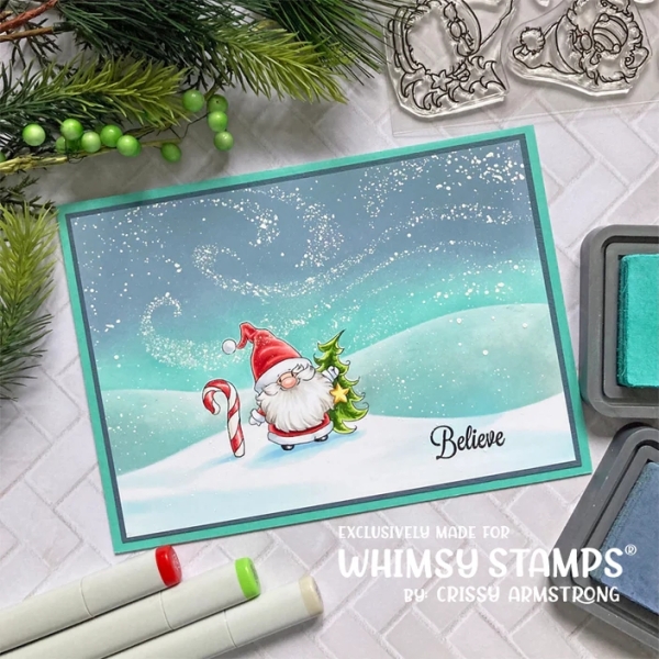 Gnome Warm Wishes, Clearstamps - Whimsy Stamps