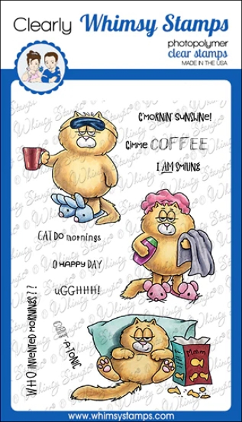 Cat Do Mornings, Clearstamps - Whimsy Stamps