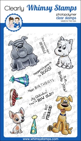 Doggie Birthday Party, Clearstamps - Whimsy Stamps