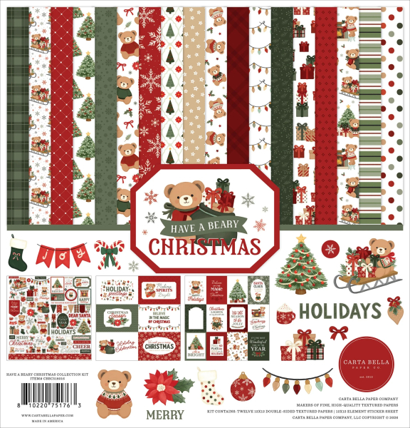 Have A Beary Christmas 12x12 Inch Collection Kit - Carta Bella