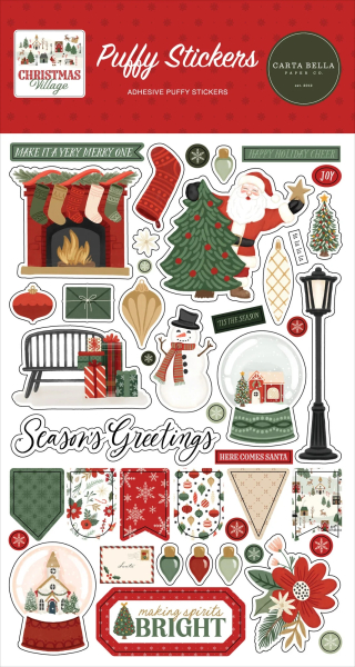 Christmas Village, Puffy Stickers - Echo Park
