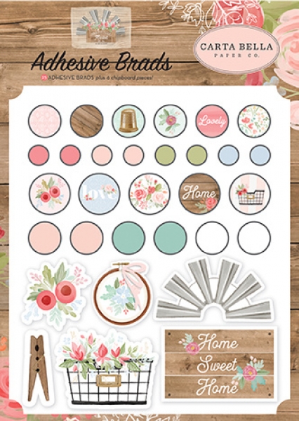 Farmhouse Market, Adhesive Brads - Carta Bella