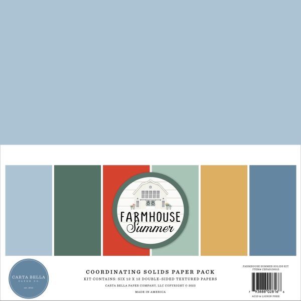 Farmhouse Summer 12x12 Coordinating Solids - Carta Bella