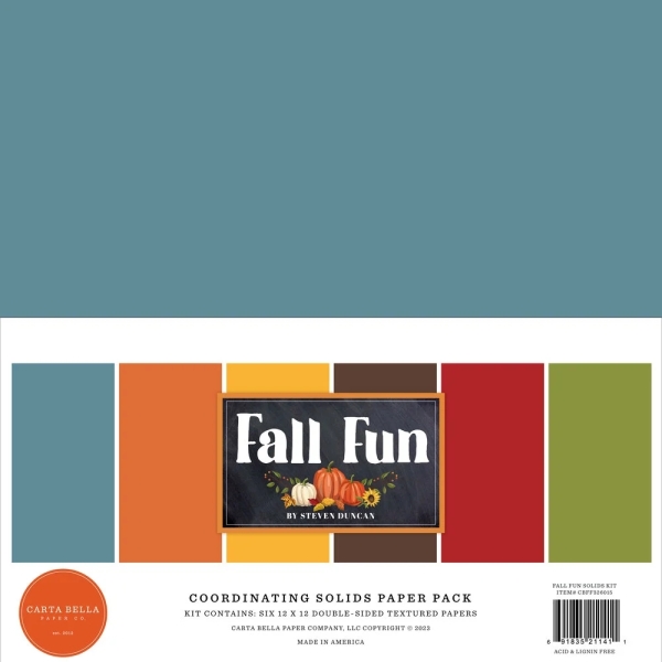 Fall Fun 12x12 Coordinating Solids - Carta Bella