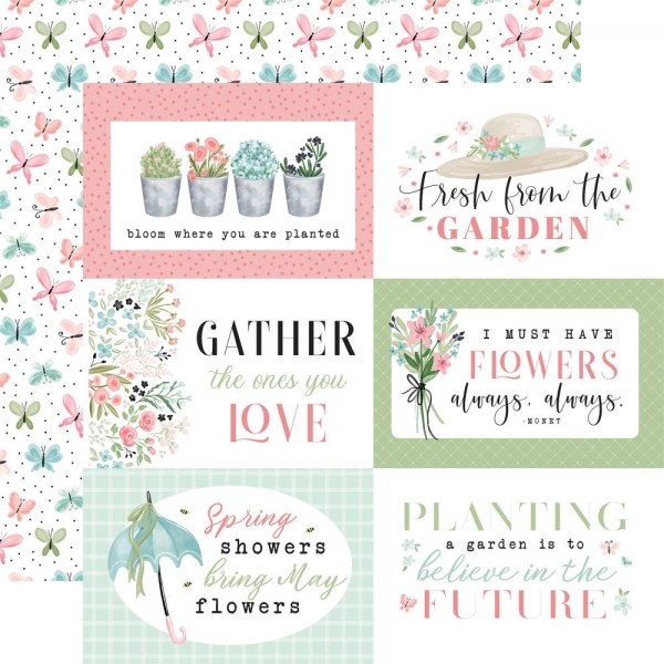 Flower Garden, 6x4 Journaling Cards, Designpapier - Carta Bella