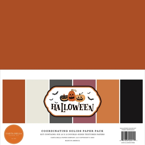 Halloween 12x12 Coordinating Solids - Carta Bella