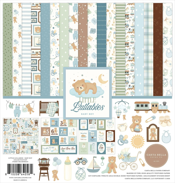 Little Lullabies Baby Boy 12x12 Inch Collection Kit - Carta Bella