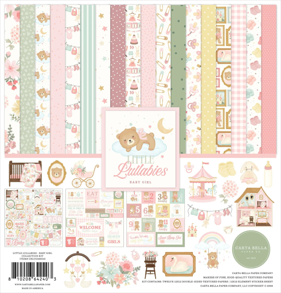 Little Lullabies Baby Girl 12x12 Inch Collection Kit - Carta Bella