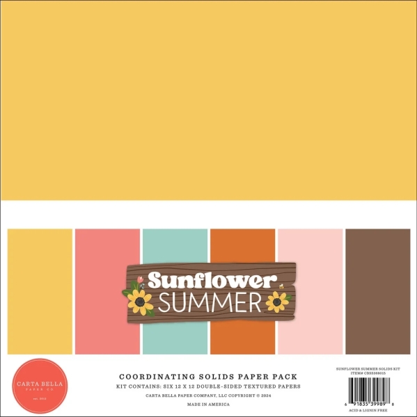 Sunflower Summer 12x12 Coordinating Solids - Carta Bella
