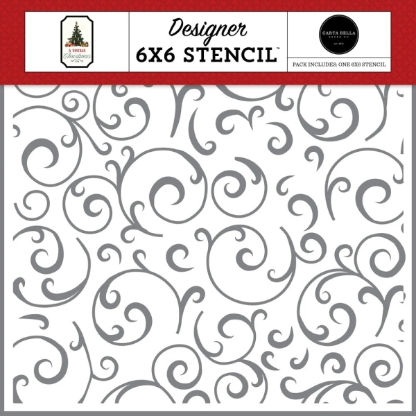 Season Greetings Swirls, Schablone - Carta Bella
