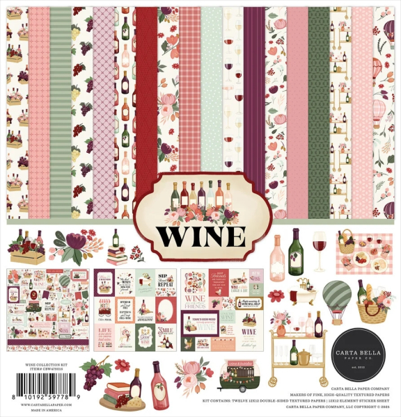 Wine 12x12 Inch Collection Kit - Carta Bella
