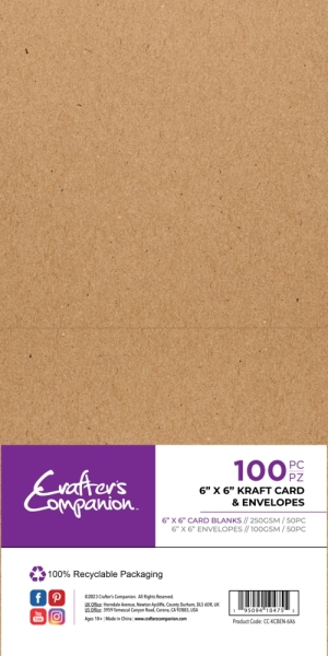Cards & Envelopes 6"x6", Kraft - Crafter's Companion