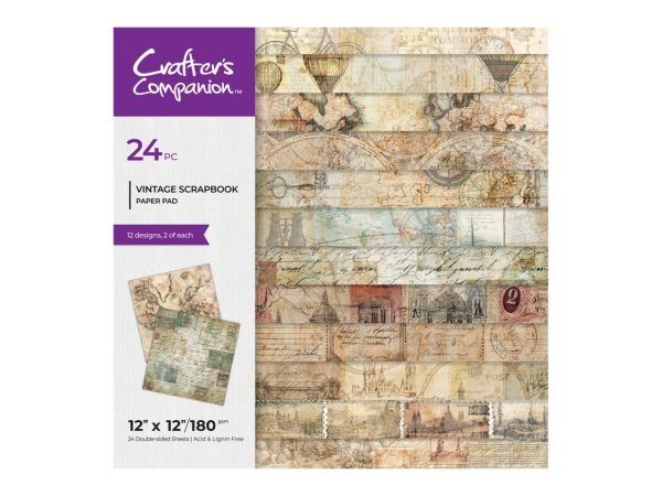 Vintage Scrapbook 12x12 Paperpad - Crafter's Companion