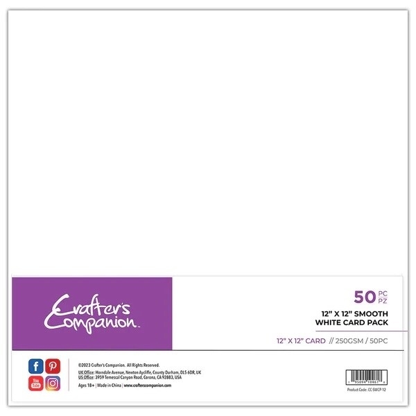 White Card Pack Smooth 12x12 - Crafter's Companion